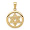 14K Yellow Gold Jewish Chai Star of David Pendant Jewerly 26.1mm x 18.6mm
